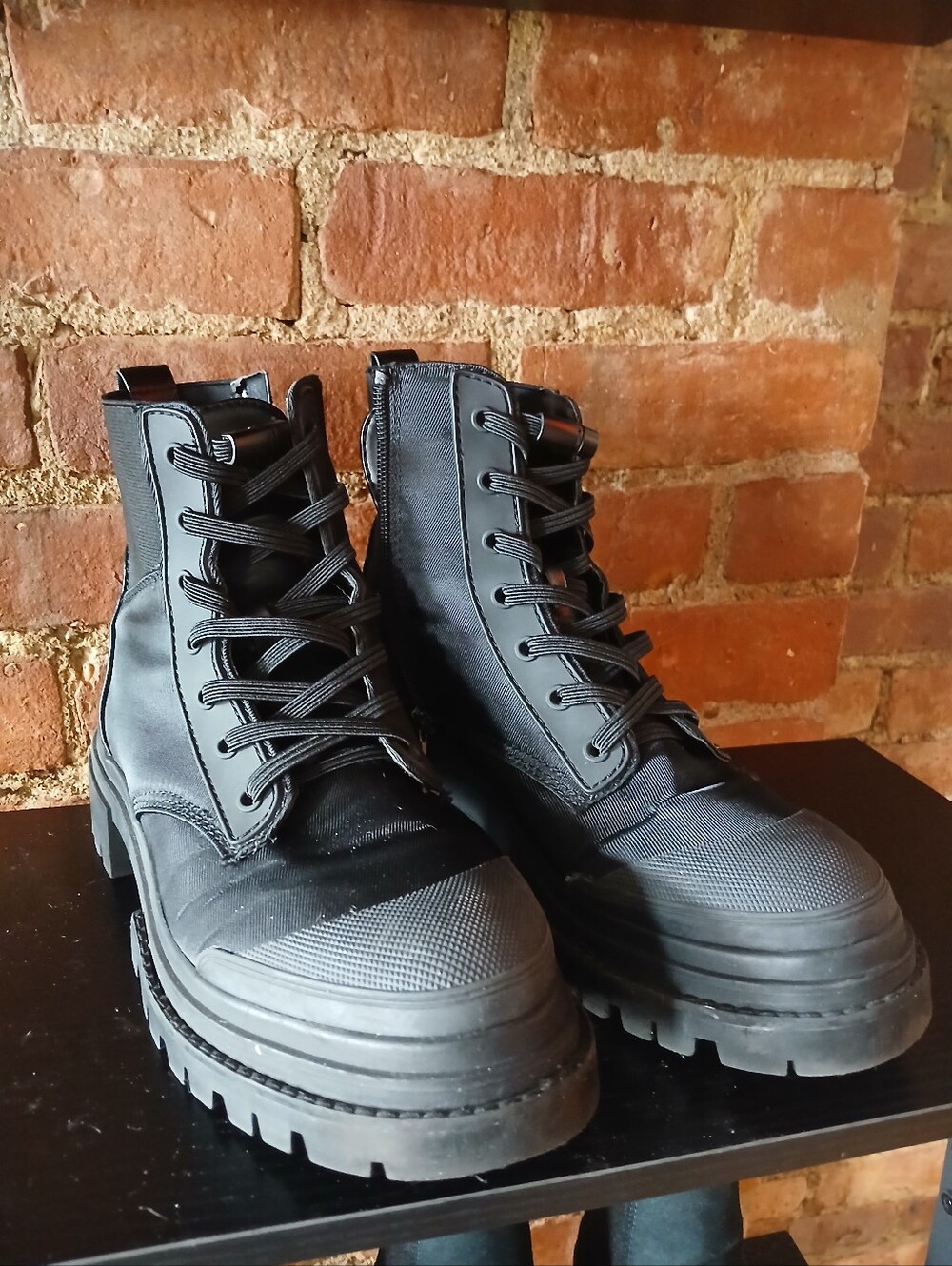 Aldo Heeled Leather Combat Boots